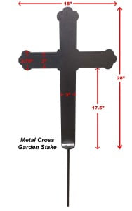 Metal Cross Ground Stake is great for memorials or just decorative yard art. 
